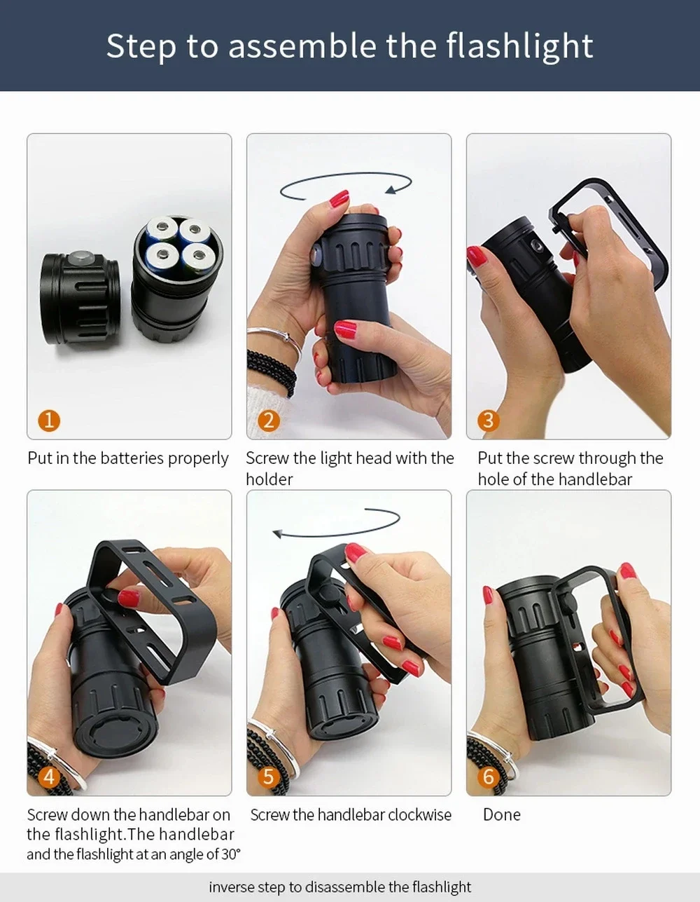 Fotografía subacuática, linterna frontal de buceo, linterna impermeable, linterna de buceo