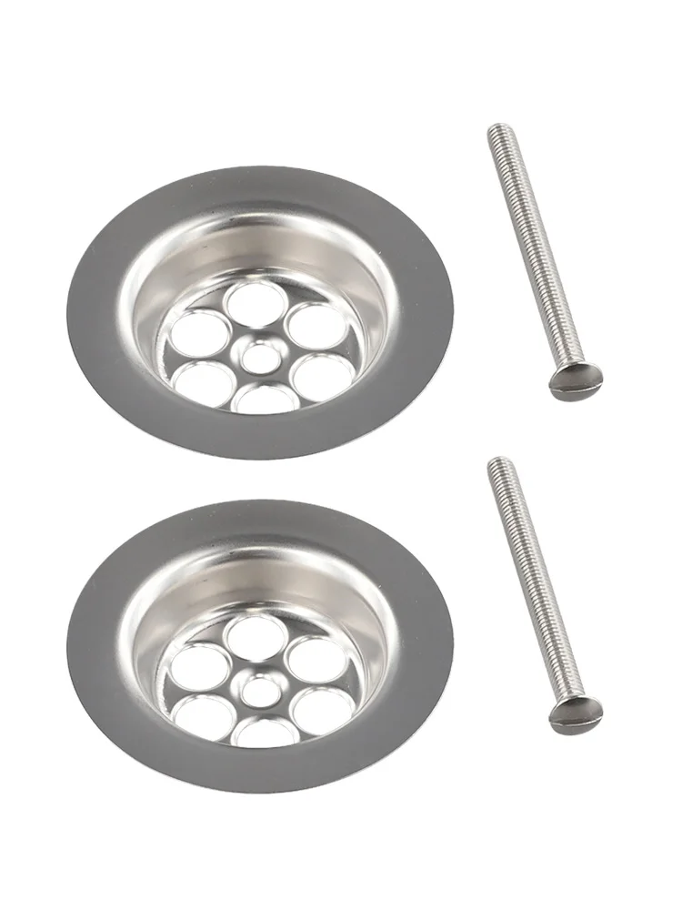 2Set 70mm Kitchen Bathroom Sink Strainer Bath Plug Hole Spare With Screw Stainless Steel Drain Hole Filter Plug Accessories