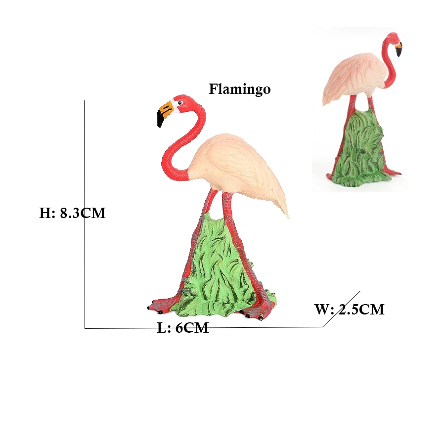 Forest animals Flamingo Turkey Seahawk Tucan Kiwi Bird Figures Jungle Animal Figurines Action Figure Toy Plastic Toys Kids Gifts