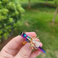 8cm colorful spider shaped metal cigarette holder