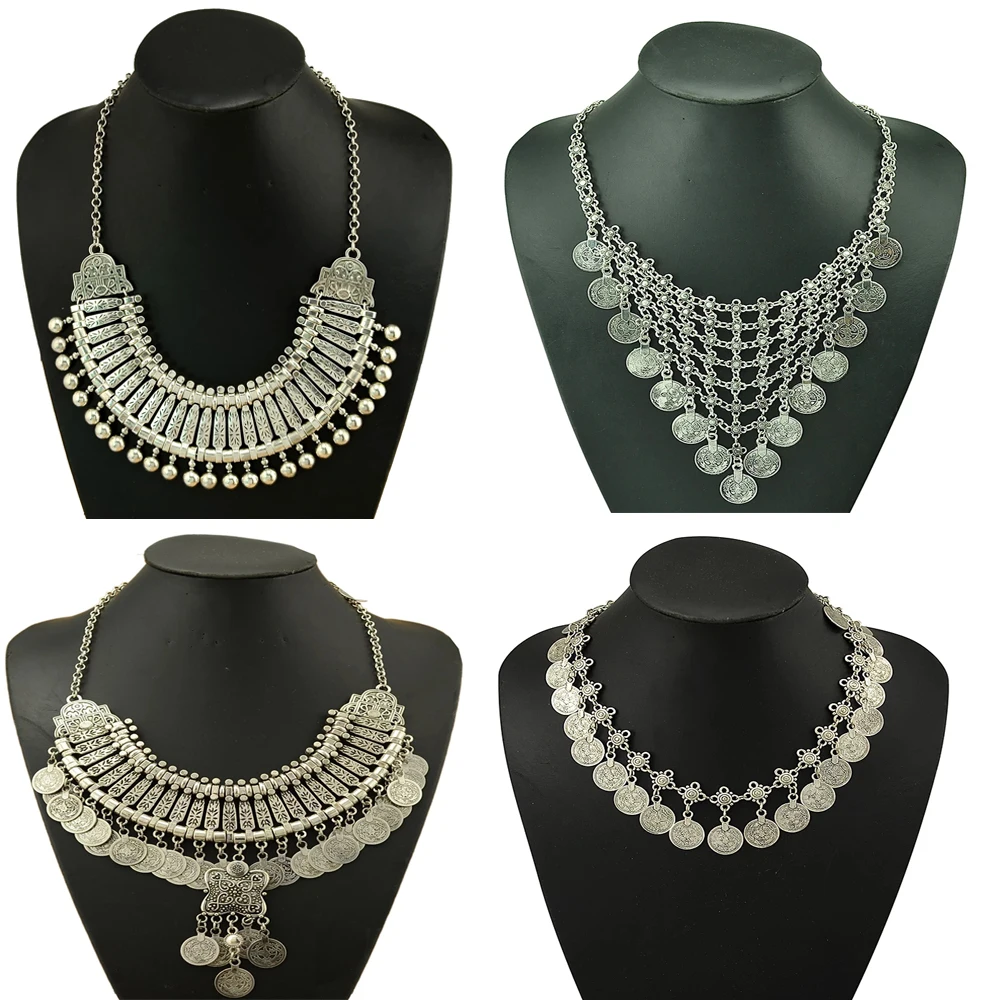 Ethnic Fashion Pakistan - Multi-style Vintage Coin Choker Necklace for