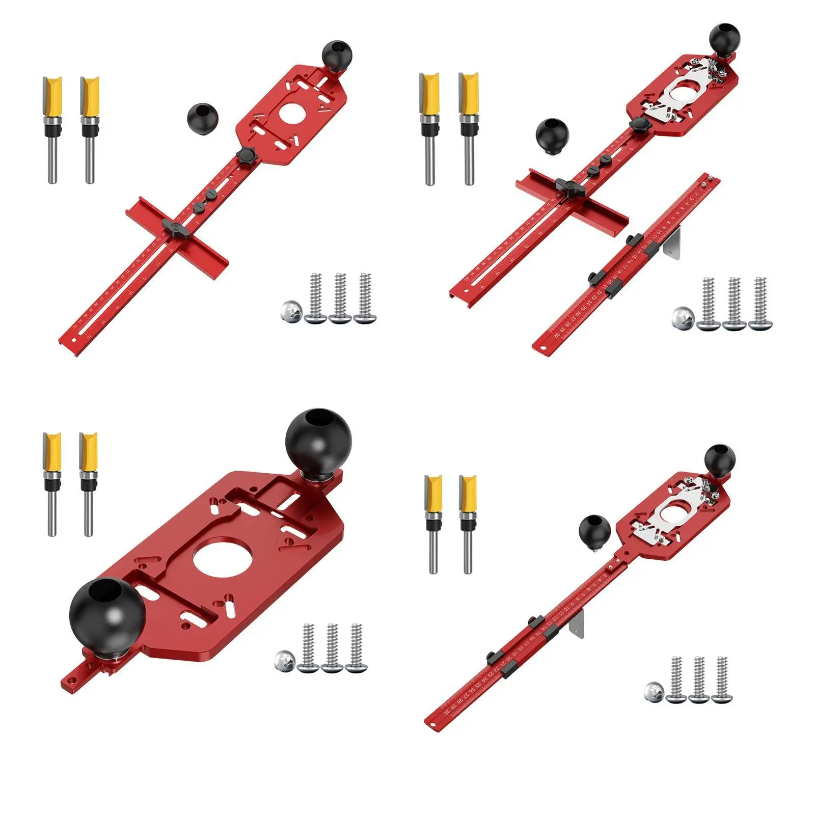 Router Milling Groove Bracket Cabinet Hardware Jig, Adjustable Easy to Use Cutting Routing Circles Woodworking Router Guide