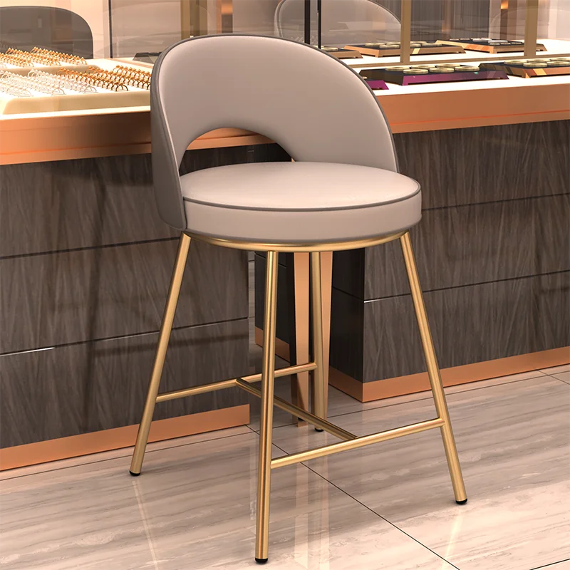 

Office Metal Barstools Modern Accent Nordic Minimalist Soft Gold Bar Chairs Restaurant Aesthetic Bancos De Bar Unique Furniture