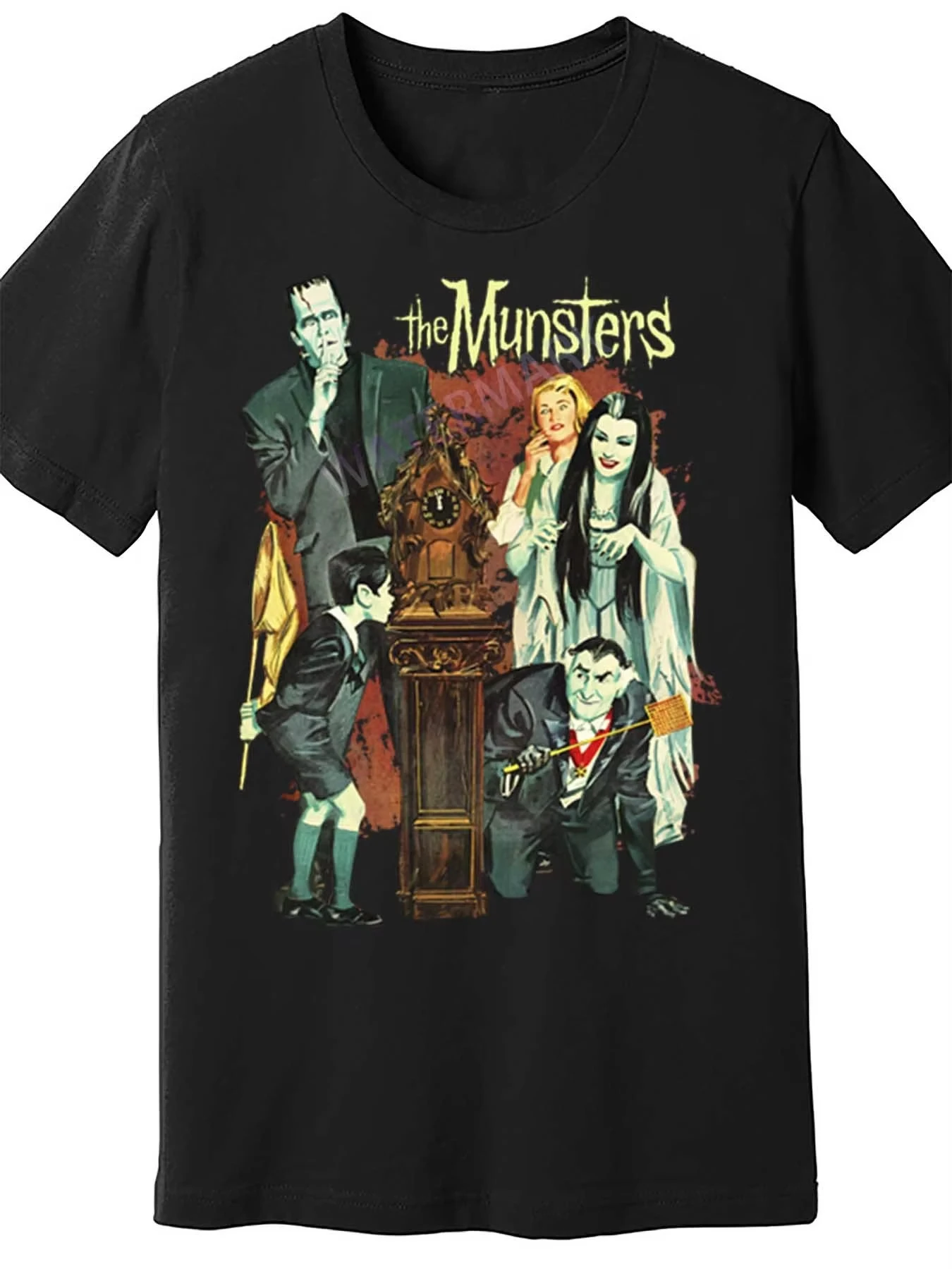 The Munsters Halloween T-Shirt Vintage Horror Comedy Movie Fan Costume Men's and Women's Same Crew Neck Pure Cotton T-shirt