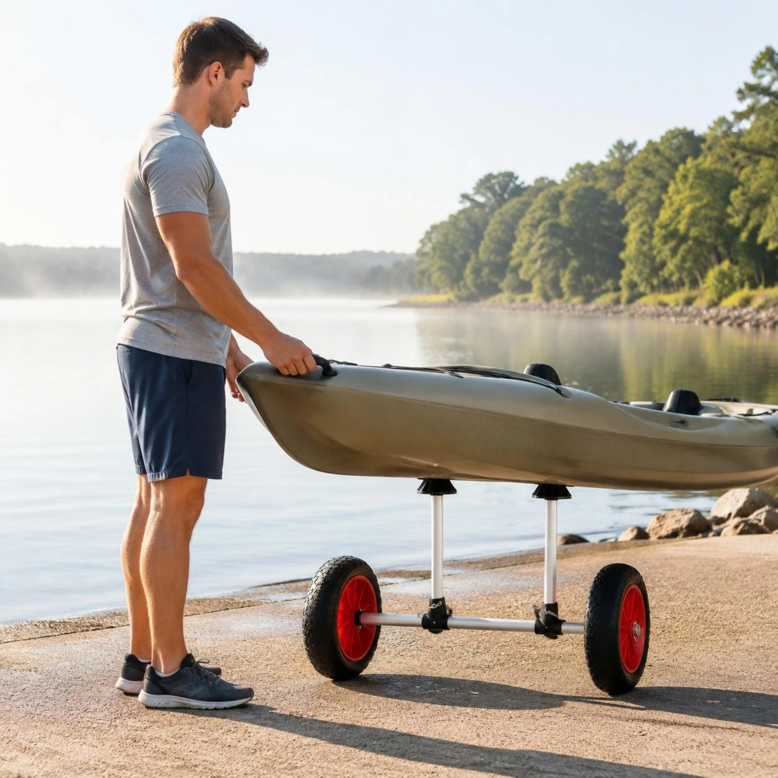 vertical-post-kayak-trolley-portable-kayak-transport-trolley-compact-storage-detachable-frame-for-shoreline-boat-ramp