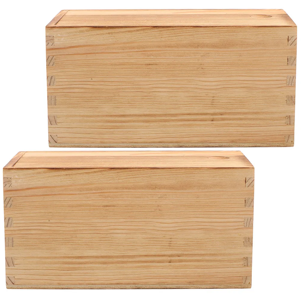 

2Pcs Wood Jewelry Box Lightweight Portable Storage Case for Jewelry Accessories Organizer Sundries Box Retro Trinket Storage