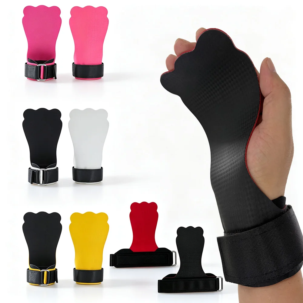 Kevlar Rubber Weight Lifting Hand Grips Frog Shaped No Hole Wrist Wraps with Sponge Wrist Support Palm Protector for Crossfit