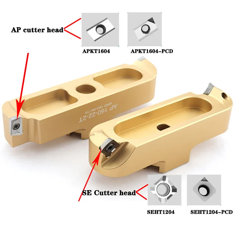 AP SE Fräswerkzeuge 90 ° KM12 400R 50 22 27 APKT1604 SEHT1204 Zweischneidiger Brückentyp Aluminiumlegierung Fräskopf