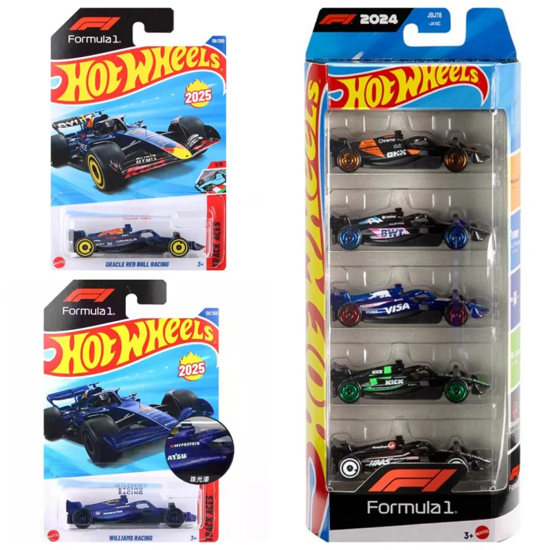 

Mattel Hot Wheels 5pcs Cars Model F1 Red Bull Racing Diecast C Case Oracle Mclaren Cars Custom Alloy Car Model Collection Toys