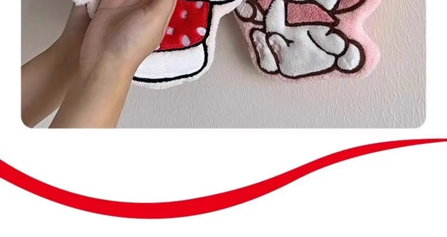 Neues Produkt auf Lager: KT Cat My Melody Hängendes Handtuch, verdickt, super saugfähig, niedliches Cartoon-Design für Bad, Küche und Haushalt – Detail 9