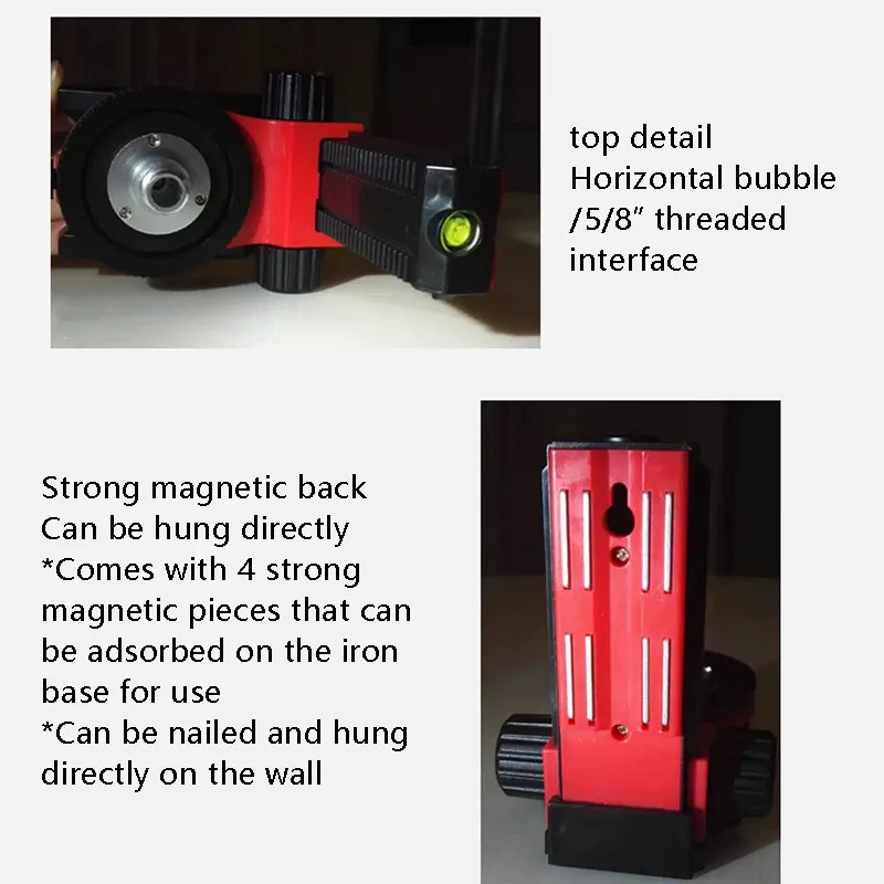 Forte Magnético Wall Mount Telescópico Tripé, em forma de L, Multi-Function Suporte, Teto Base Especial, Nível Laser