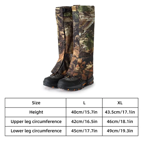 Imagen 2 del producto Polainas de camuflaje impermeables para botas de Snowboard, cubierta para zapatos de Trekking, polainas para caza, caminar, acampar, vida al aire libre, desierto