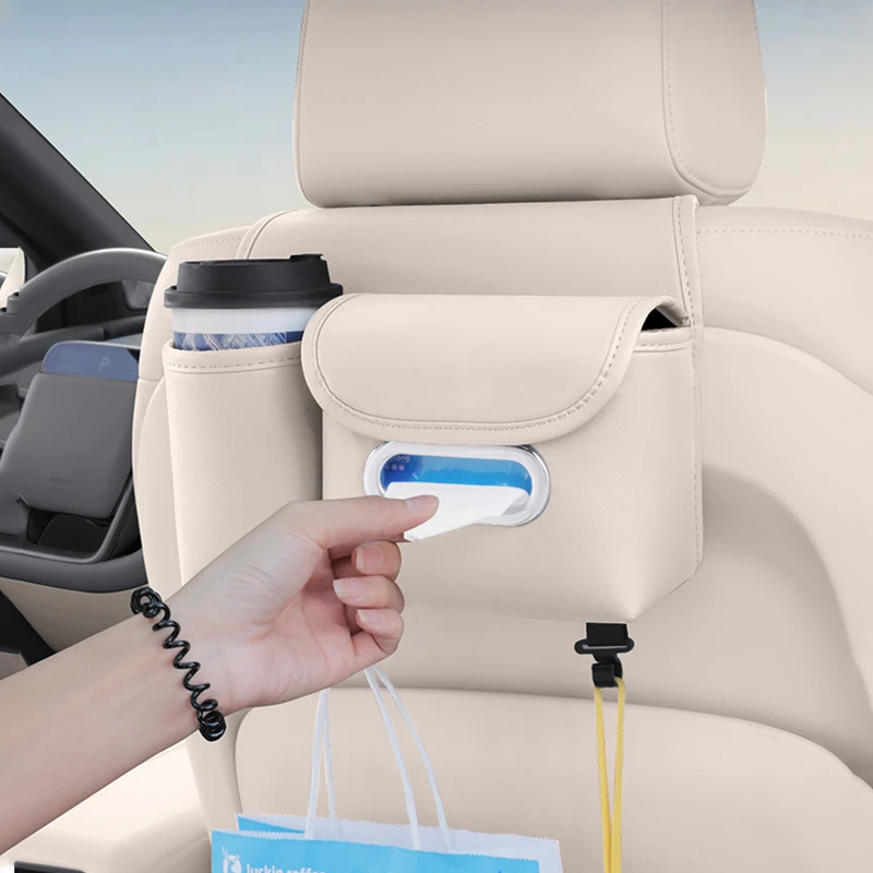 Tissue Cup Hooks Car Seat Back Organizer Storage Bag Umbrella Holder Damage Free Universal Fit BMW Toyota Honda view 3