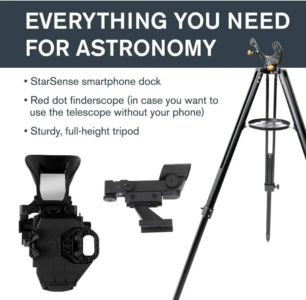 Telescópio StarSense Explorer LT 114AZ, habilitado para smartphone, funciona com o aplicativo StarSense, ajuda você a encontrar estrelas