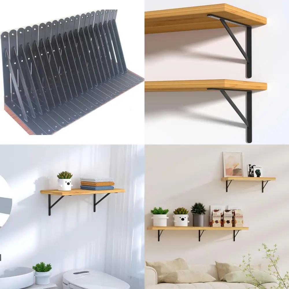 

Heavy Duty Metal Shelf Brackets, 20 Pack, L10 x H8, Black, with Screws, for Strong Shelf Support, Angle Brackets for Shelves, L