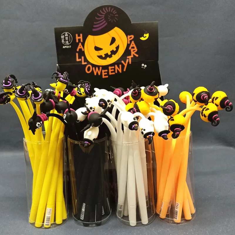 Imagem -06 - Halloween Night Gel Pen Desenhos Animados Abóbora Morcego Fantasma Lua Swinging Assinatura Neutro Pen Papelaria Material Escolar Atacado 48 Pcs