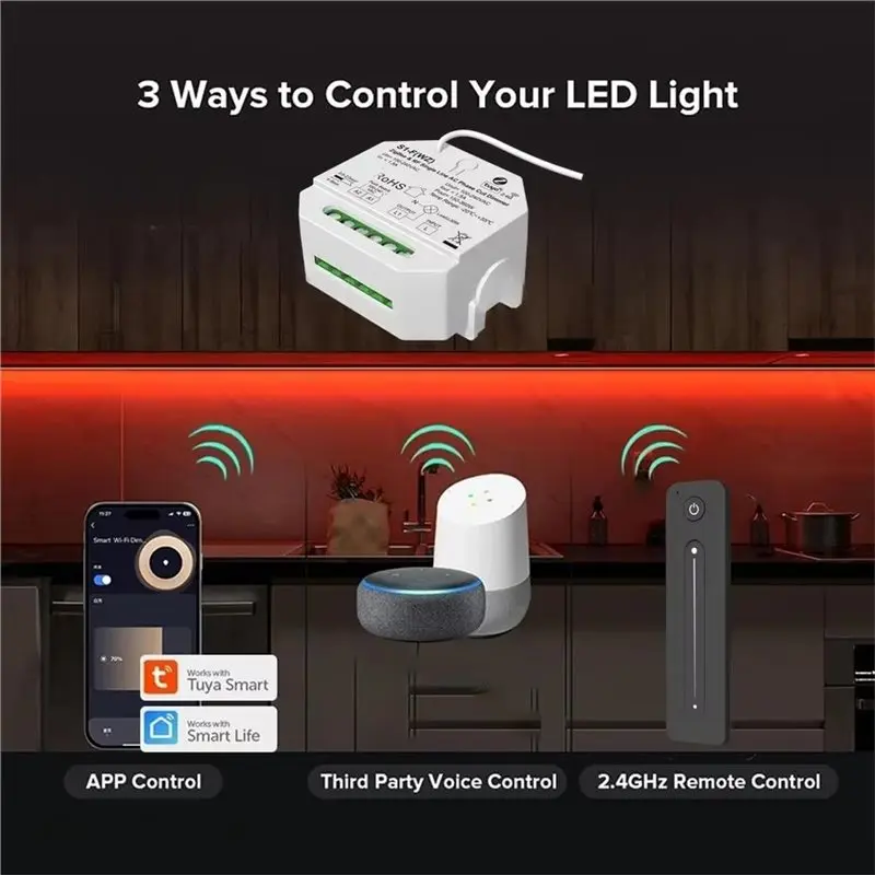 SYW-S1-F(WZ) AC Phase Cut RF Dimmer Single Line 100-240VAC 1Chx1.5A R11 Remote Control For Switch Single Color Dimmable LED Ligh