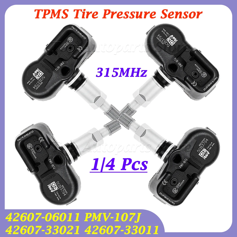 Tire pressure sensor TPMS 42607-33021 42607-33011 42607-06011 PMV-107J For 2009 2010 2011 2012 2013 Toyota Corolla Lexus 315MHz