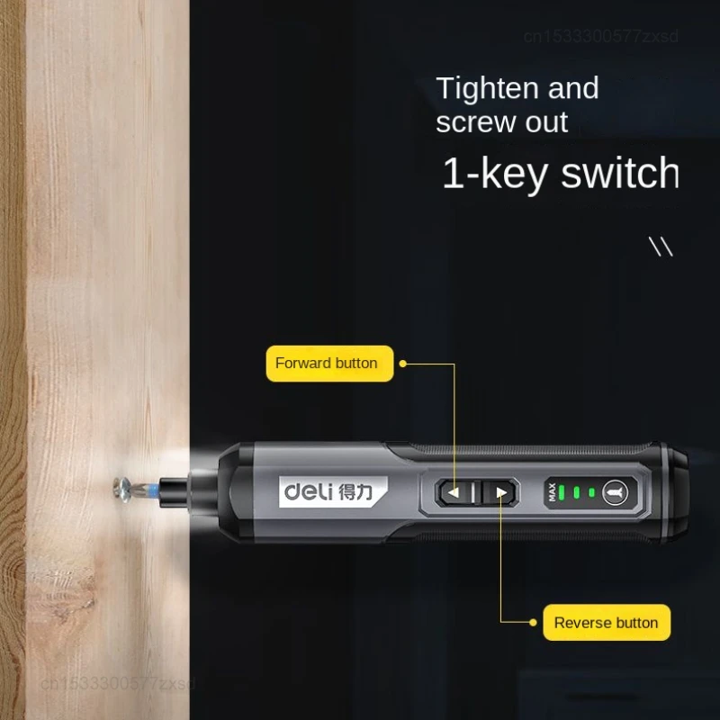 Imagem -05 - Xiaomi-deli 4v Mini Conjunto de Chave de Fenda Elétrica Chave de Fenda Elétrica sem Fio Cabo Usb com Conjunto de 26 Bit Ferramentas Elétricas de Reparação de Broca