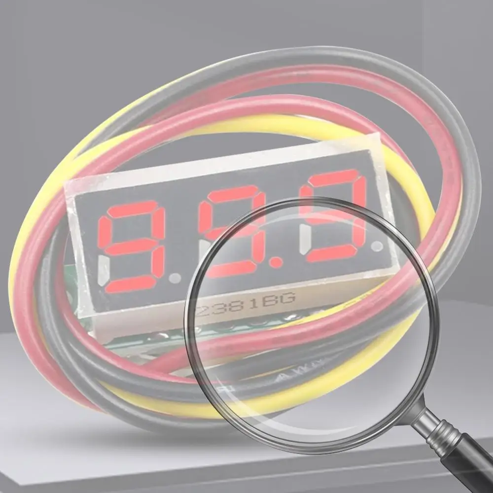 

Мини-тестер напряжения с 3 проводами, красный/синий/желтый/зеленый, 0,28 дюйма, цифровой тестер напряжения, защита от обратной полярности, мини-вольтметр постоянного тока