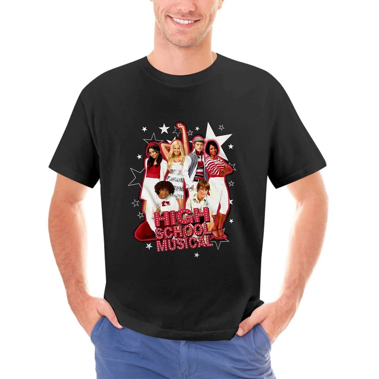 Mens High School Musical Shirt High School Musical Troy Bolton Sharpay Evans Gabriella Montez Graphic TShirt