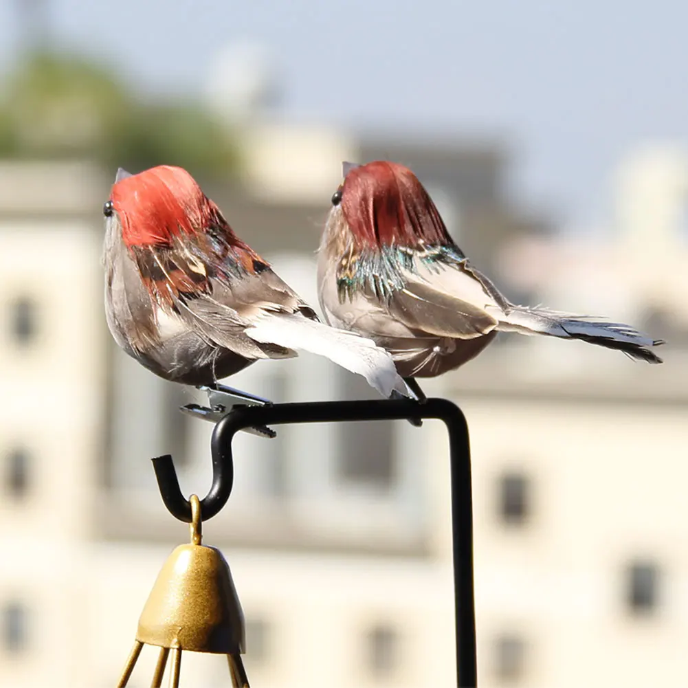 Pluma de espuma, pájaro de simulación, gorrión realista, decoración de simulación de jardín, Robin, adornos de jardín al aire libre para el hogar