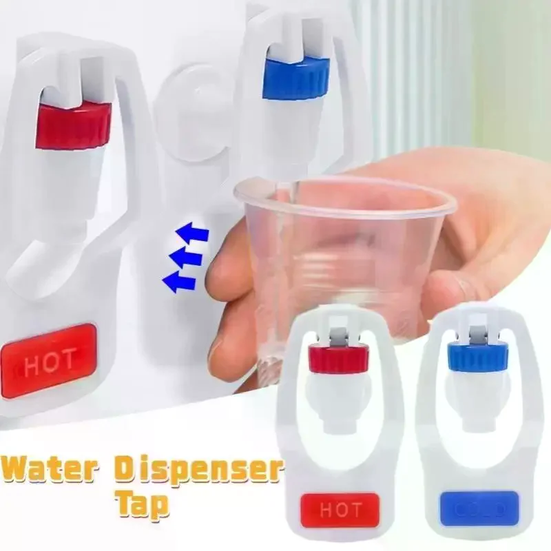 1/2 PCS Push Type Water Dispenser Plastic Tap Hot Cold Blue Valve For Water Tank Drinking Fountains