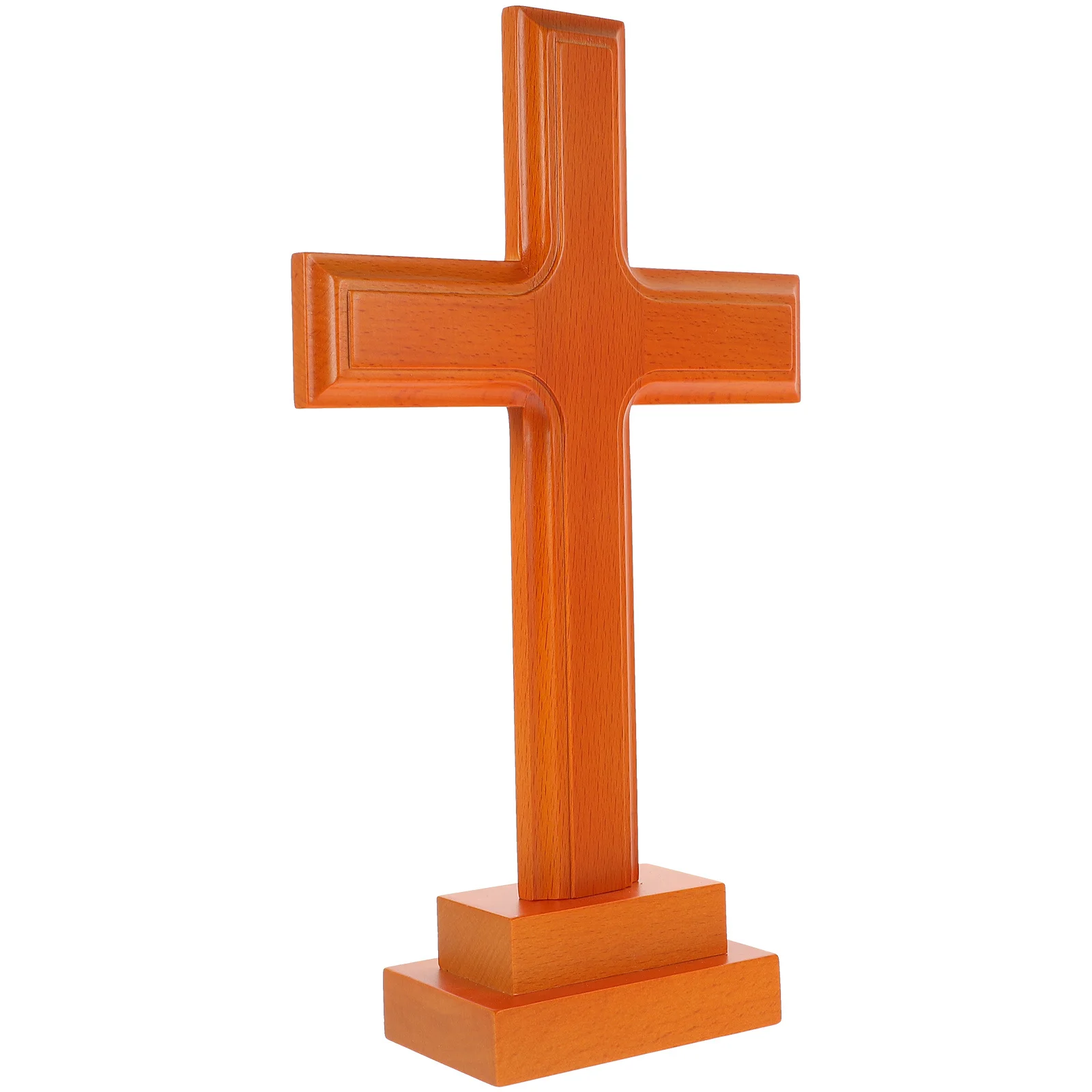 

Standing Wooden Cross Traditional Style Cross Adornment for Collection Photography Prop Rustic Wooden Craft