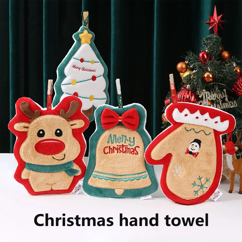 

Christmas Hand Towel Dish Towels Kitchen Towel Bathroom for Kids Elk Snowman Christmas Decor Holiday Hand Towels for Baby Adults