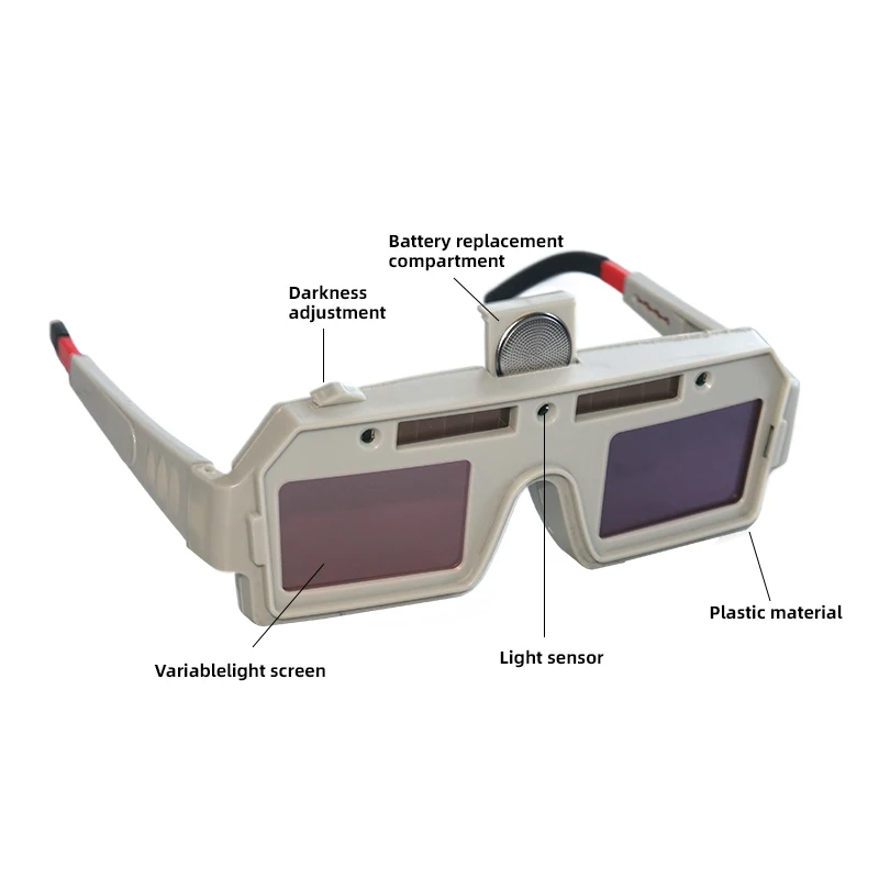 New auto-dimming welding goggles with replaceable lithium battery welding glasses for TIG-MIG arc plasma cutting