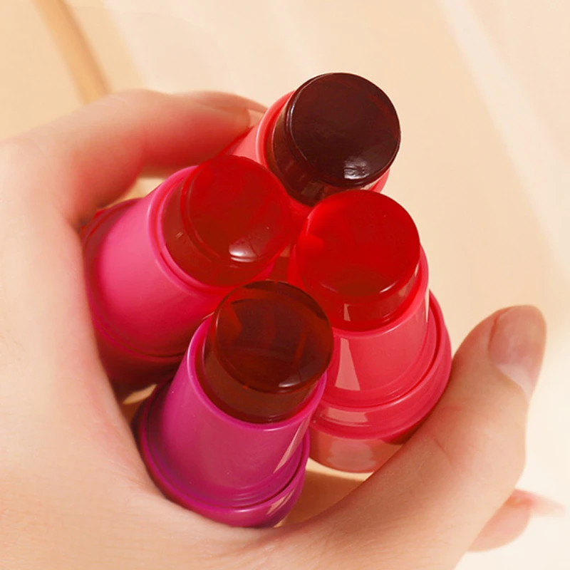 3-in-1 Jelly Tint Facial Blusher Wand Moisturized Long Lasting Matte Rouge Cheek Contour Lipstick Sticker Beauty Makeup