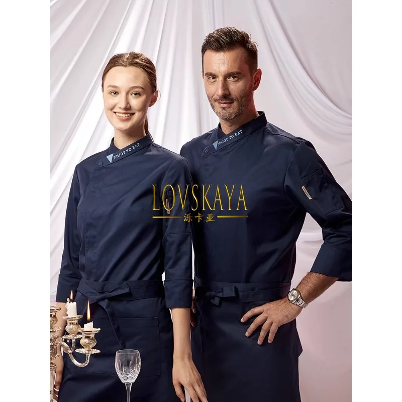 Short sleeved thin high-end long sleeved chef uniform oversized chef work uniform summer kitchen breathable for men women