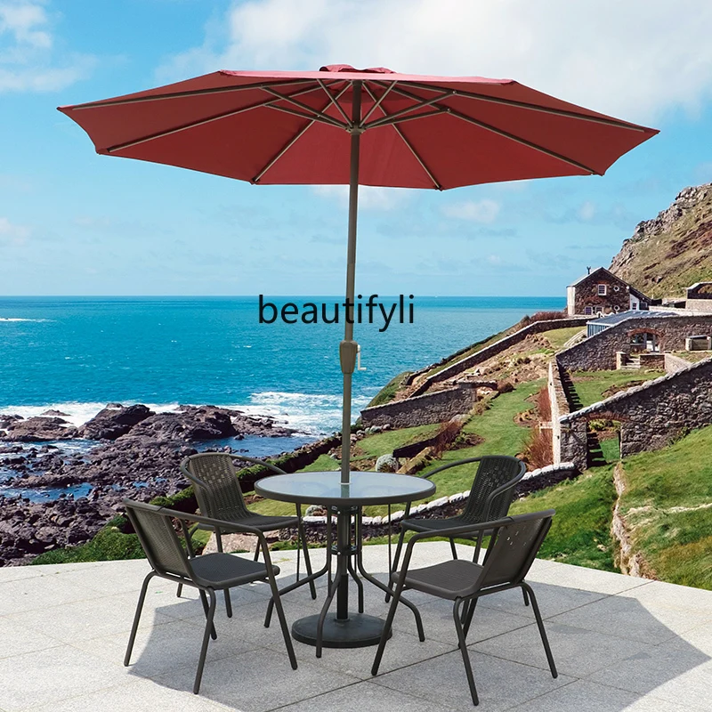 Outdoor Sun-Proof Center Column Rain-Proof Outdoor Folding Banana Courtyard Pavilion Umbrella