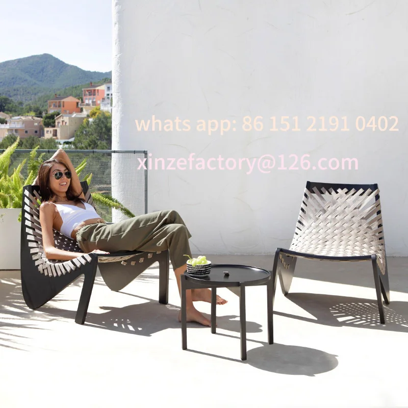 تخصيص أريكة في الهواء الطلق الترفيه كرسي الروطان حديقة فيلا في الهواء الطلق في الهواء الطلق شرفة سبائك الألومنيوم كرسي صالة كسول الإبداعية