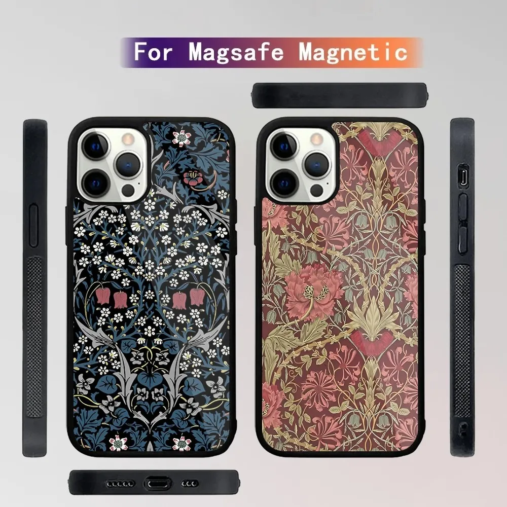 William Morris Strawberry Thief Design Phone Case For iPhone 16,15,14,13,12,11,Plus,Pro,Max Magsafe Magnetic Wireless Charging