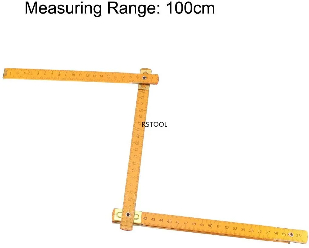 Portable Carpenter Wooden Folding Ruler 100cm