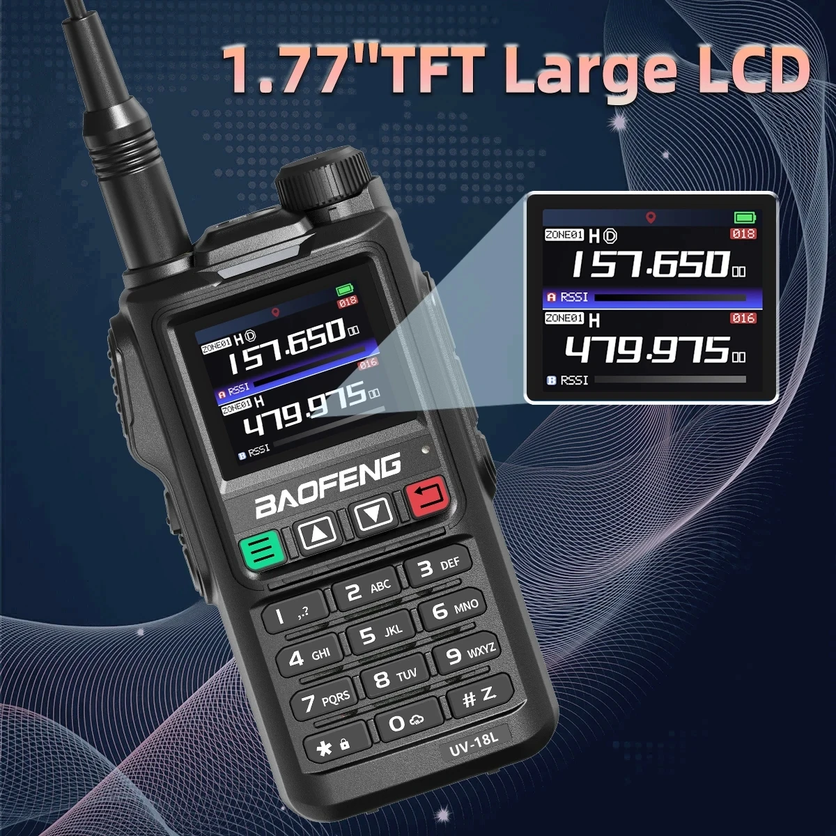 Baofeng UV-18L Walkie Talkie 5W 4 bandas copia inalámbrica frecuencia tipo C VHF UHF para UV-5R Ham Radio bidireccional