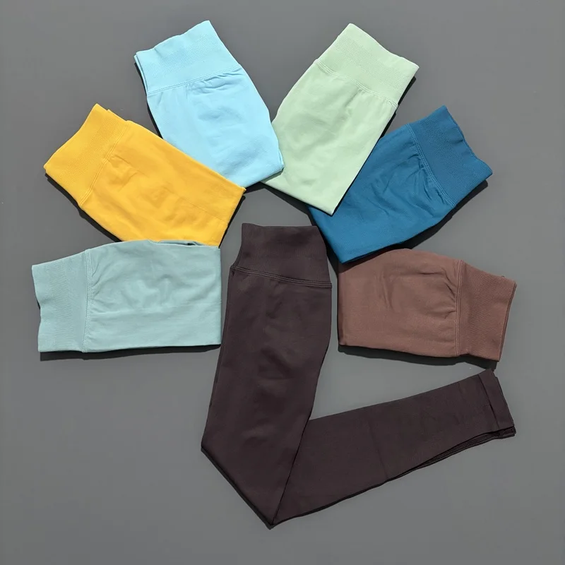 Kein Logo Frau Sport Leggings Nahtlose Yoga Lange Hosen Niedrige Rippen Band Fitness Sportswear Gym Übung Strumpfhosen Workout Leggings