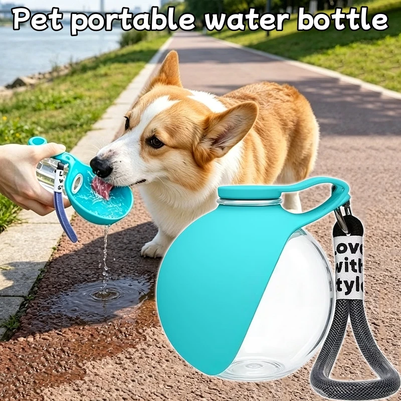 Copo de Água Portátil para Animais de Estimação, Dispensador de Água Esférico Suspenso Essencial para Passeios, Dobrável, Apenas para Pequenos Animais