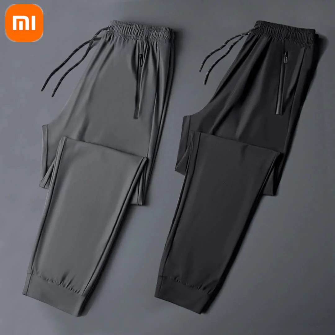 Xiaomi ice silk quick-drying Sports leisure trousers summer high elastic breathable skin-friendly running fitness cropped pants