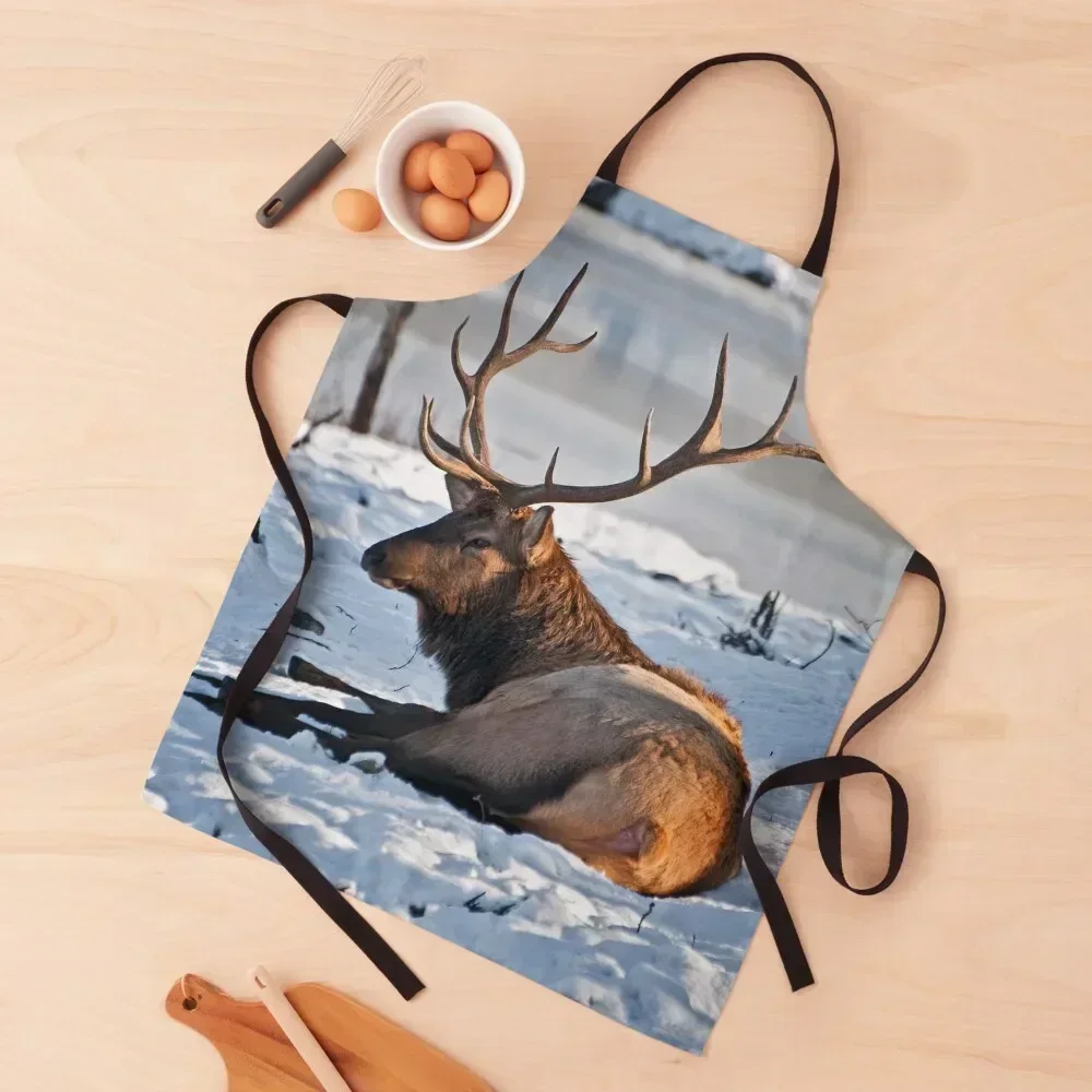

Elk In Snow Apron Women's for home useful pieces For Man Haircut Kitchen Special Accessories Apron