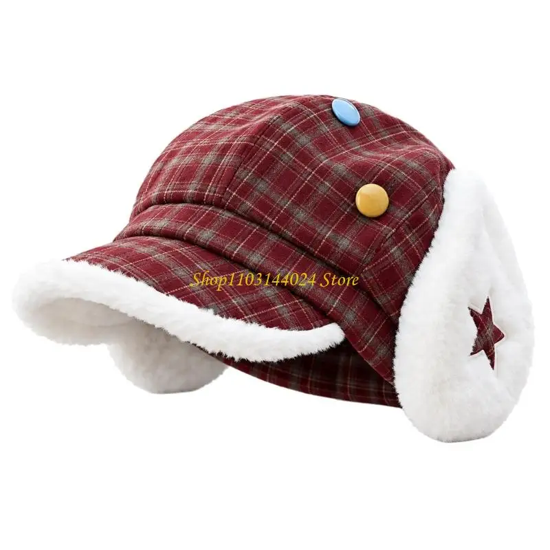 N5KE Cold-Weather Earflap Cap With Soft Fabric, Plush Lining, and a Structured Front Bill for Outdoor Walks and Daily Commutes