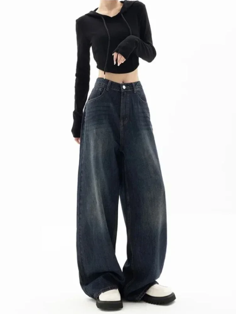 Vintage Baggy Hohe Taille Jeans Frauen Y2K Breite Bein Übergroßen Harajuku Beliebte Mode Herbst Streetwear Männer Jeans Hosen