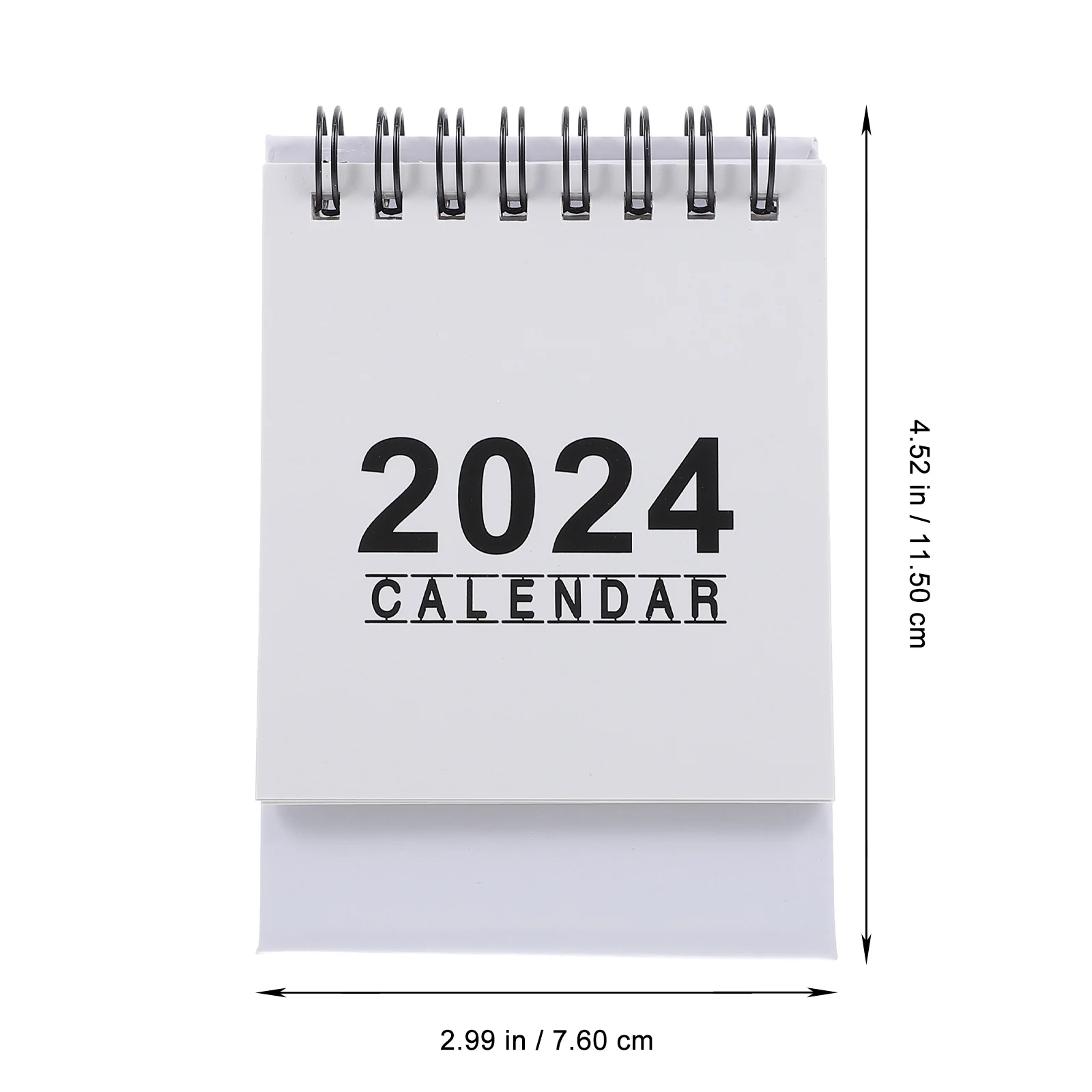 

2Pcs Desktop Mini Calendar Simple Table Monthly Memo Calendar Standing Design Paper Metal 2024