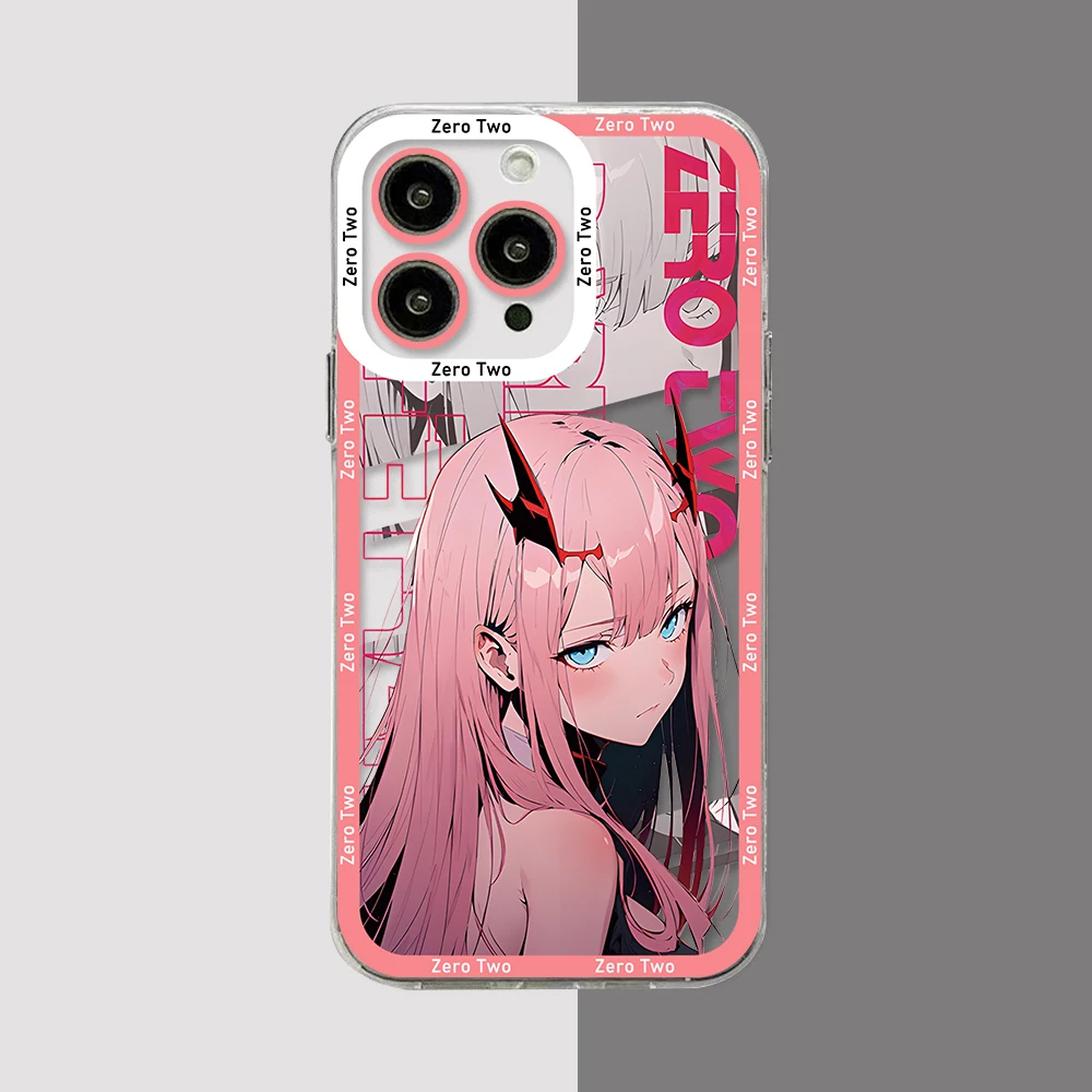 DARLING in the FRANXX ZERO TWO Phone Case per iPhone 15 14 13 12 11 Mini Pro Max X XR XSMax 6S 6 7 8 Plus SE20 Cover trasparente