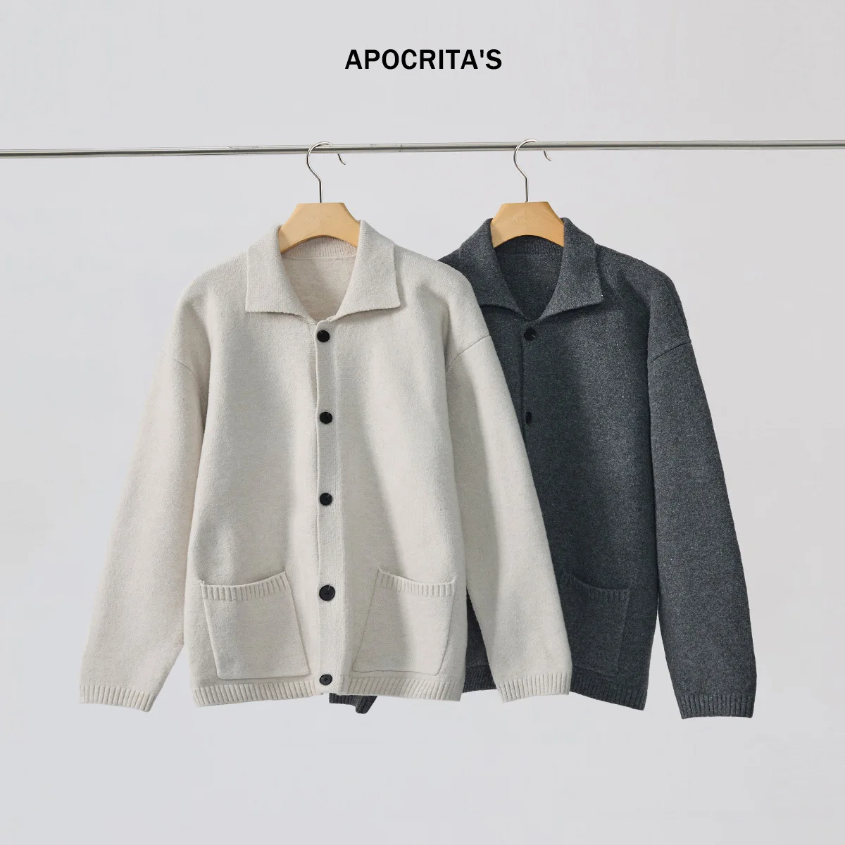 

Men's Mid-Length Knitted Sweater Loose Faux Camere Open Cardigan Casual Long Sve irt for Autumn Winter Daily Wear