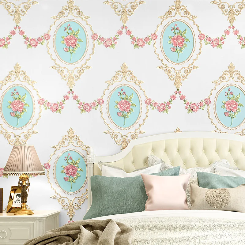 Nordic Style 3d Flower Wallpaper for Bedroom Decor Murals Vintage European Floral Wallpapers Roll Living Room Hotel Wall Paper