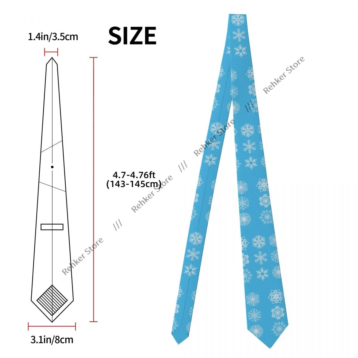 رقاقات الثلج البيضاء خلفية زرقاء ربطة العنق ربطة العنق الملابس والاكسسوارات