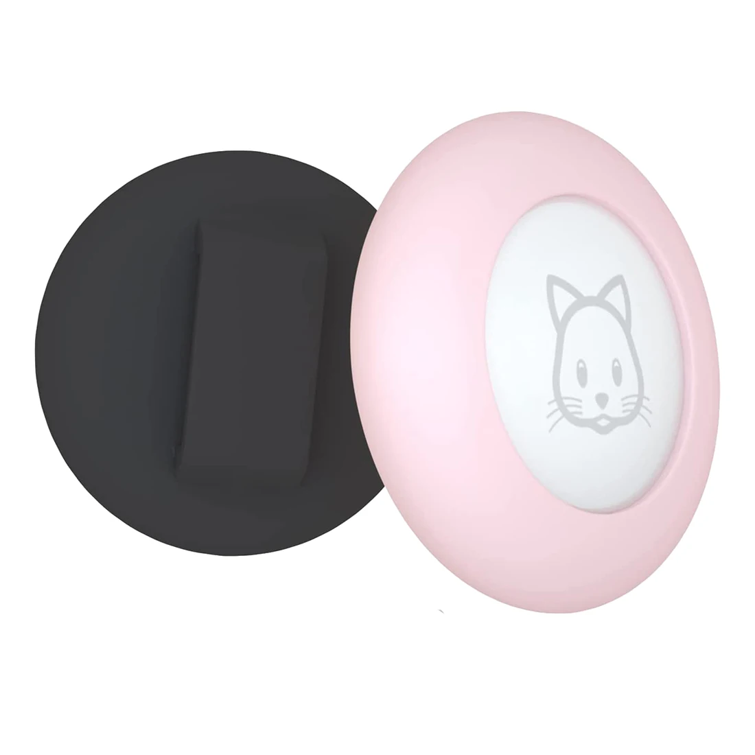 Cat Collar Holder, for Air Tag Cat Collar Holder Compatible for Apple Airtag GPS Tracker,2Pack Case Cover Black and Pink