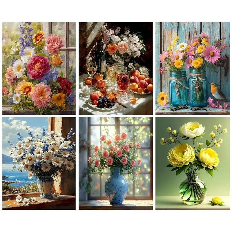 

GATYZTORY Paint By Number Flower Drawing On Canvas HandPainted Painting Art Gift DIY Pictures By Number Lavender Kits Home Decor